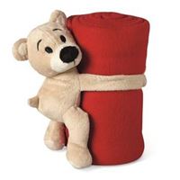 Coperta in pile con peluche a forma di orsetto